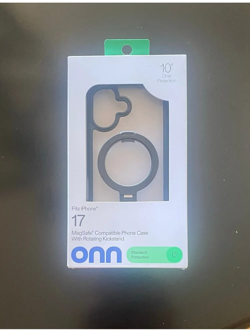 Onn Case with Kickstand for iPhone 17 Black/Frosted Clear